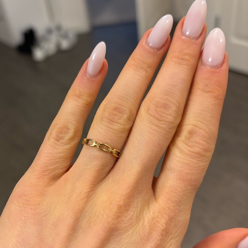 Dainty Gold Chain Link Ring stainless steel